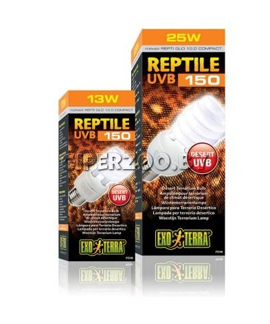 Exo Terra Reptile UVB150 Compact Лампа для пустынного террариума, 13 Вт Exo Terra Reptile UVB150 Compact Лампа для пустынного террариума, 13 Вт