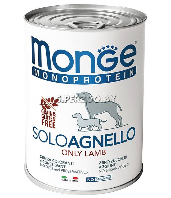Monge Dog Solo Adult Lamb  (паштет, ягненок), 400 гр Monge Dog Solo Adult Lamb  (паштет, ягненок), 400 гр