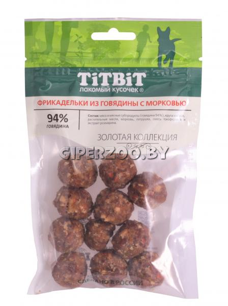 TiTBiT Фрикадельки из говядины с морковью для собак, 70 гр TiTBiT Фрикадельки из говядины с морковью для собак, 70 гр