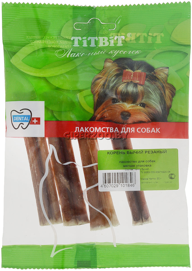 TiTBiT Корень бычий резаный для собак, 50 гр TiTBiT Корень бычий резаный для собак, 50 гр