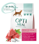 Optimeal для взрослых кошек (телятина), 8,4+2,1 кг
