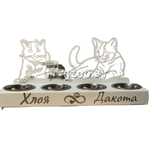 Миски металлические UniquePet на подставке с индивидуальным дизайном, 4х0,45 л Миски металлические UniquePet на подставке с индивидуальным дизайном, 4х0,45 л