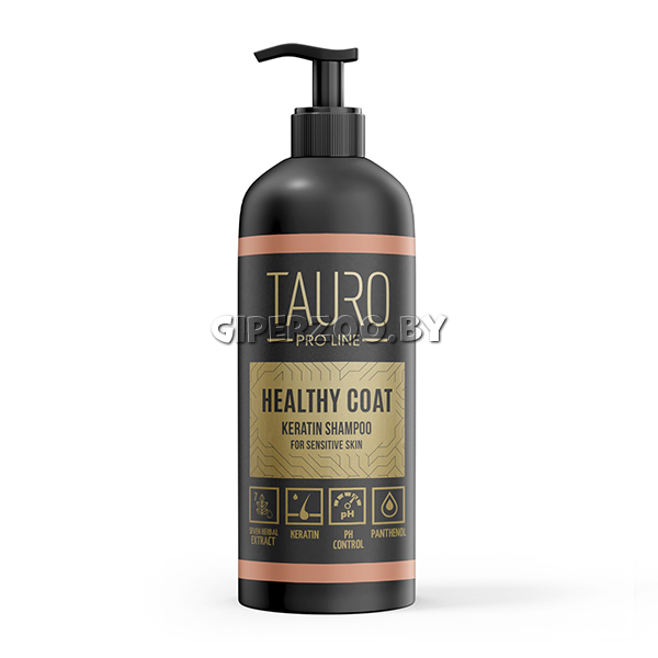 Шампунь Tauro Pro Line Healthy coat для собак и кошек с кератином, 1000 мл Шампунь Tauro Pro Line Healthy coat для собак и кошек с кератином, 1000 мл