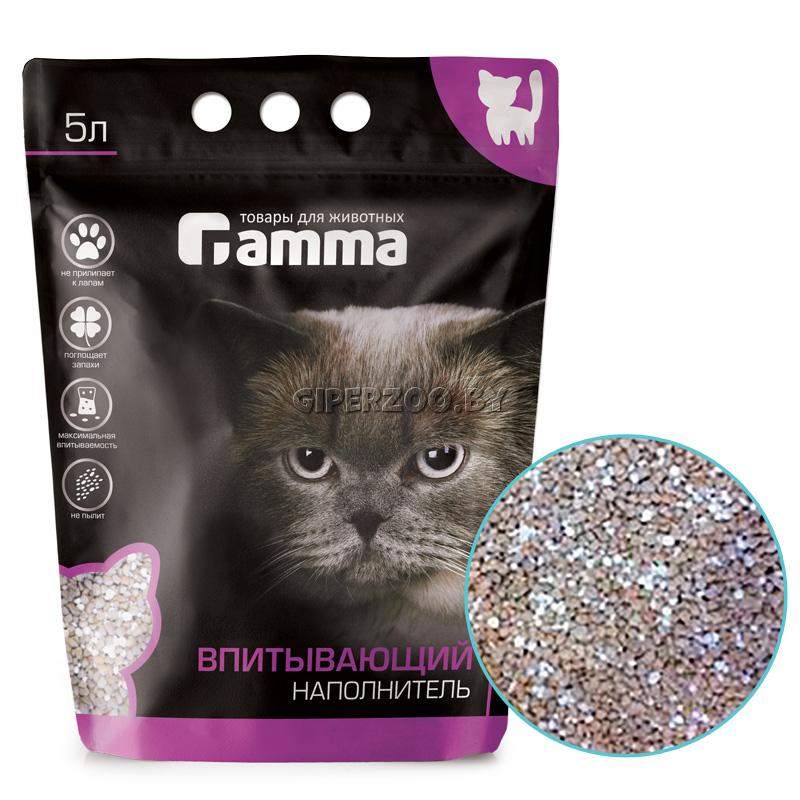 Наполнитель для кошачьих туалетов Gamma, 5 л Наполнитель для кошачьих туалетов Gamma, 5 л