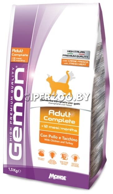 Gemon Cat Adult Complete (курица, индейка), 400 гр Gemon Cat Adult Complete (курица, индейка), 400 гр