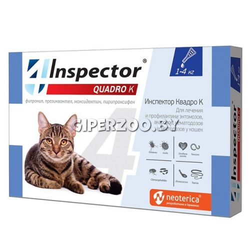 Inspector Quadro Капли для кошек 1-4 кг Inspector Quadro Капли для кошек 1-4 кг
