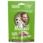 Лакомство для собак Рулетики из утки и трески  Molina, 50 гр