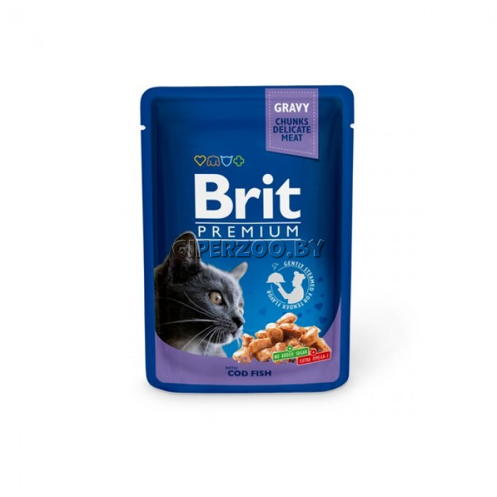 Brit Premium Cat для взрослых кошек с треской, 85г*7 шт Brit Premium Cat для взрослых кошек с треской, 85г*7 шт