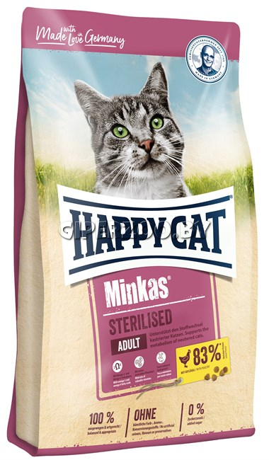 Happy Cat Minkas Sterilised (птица), 10 кг Happy Cat Minkas Sterilised (птица), 10 кг