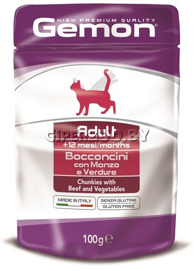 Gemon Cat Adult Beef/Veg, 100 гр Gemon Cat Adult Beef/Veg, 100 гр
