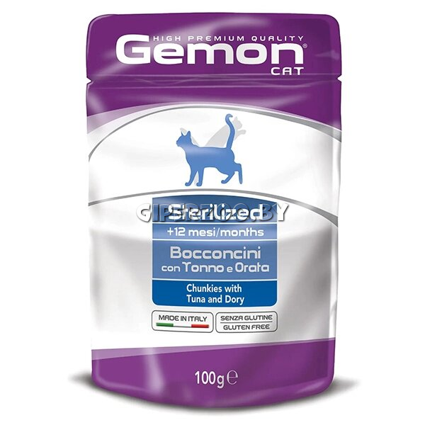 Gemon Cat Sterilized Tuna/Dory, 100 гр Gemon Cat Sterilized Tuna/Dory, 100 гр