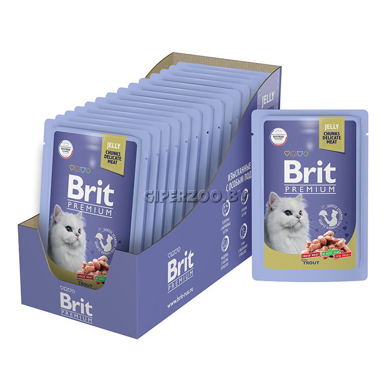 Brit Premium Пауч для взрослых кошек (ягненок в желе), 85г Brit Premium Пауч для взрослых кошек (ягненок в желе), 85г