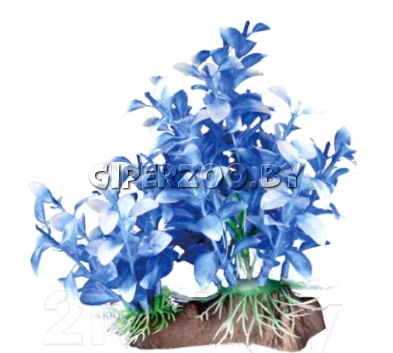 Декорация для аквариума Marlin Aquarium Искусственное растение, 20 см, синее Декорация для аквариума Marlin Aquarium Искусственное растение, 20 см, синее