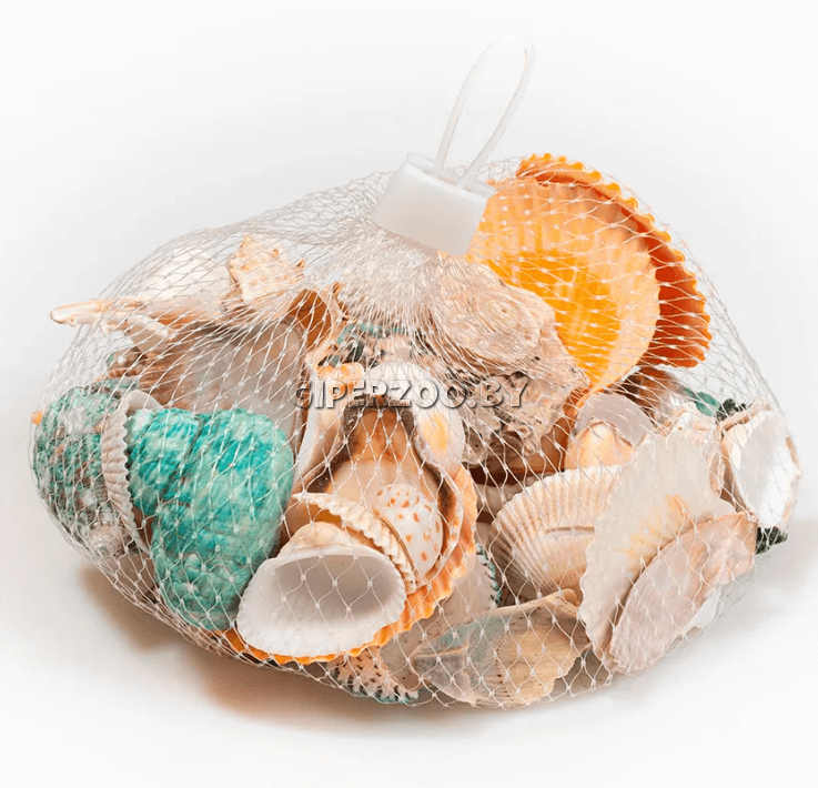 Набор морских раковин в сеточке Фрукты моря Микс, 200 г Набор морских раковин в сеточке Фрукты моря Микс, 200 г