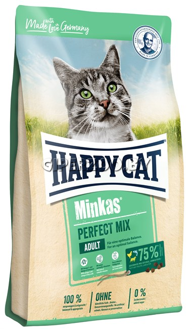 Happy Cat Minkas Perfect Mix (птица, ягненок, рыба), 10 кг Happy Cat Minkas Perfect Mix (птица, ягненок, рыба), 10 кг