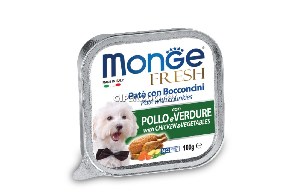 Monge Dog FRESH Chicken&Veg ( паштет, цыпленок), 100гр Monge Dog FRESH Chicken&Veg ( паштет, цыпленок), 100гр