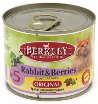 Berkley Original для кошек  с кроликом и лесными ягодами, 200 гр Berkley Original для кошек  с кроликом и лесными ягодами, 200 гр