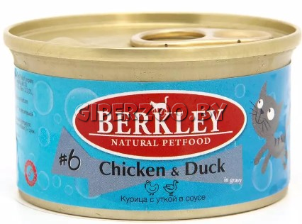 Berkley №6 для кошек с курицей и уткой, 85 г Berkley №6 для кошек с курицей и уткой, 85 г