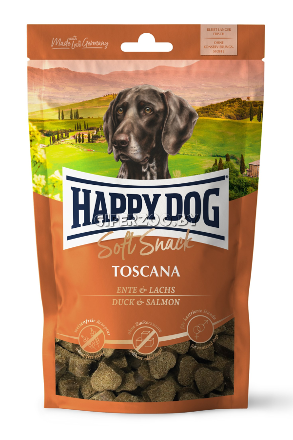 Happy Dog Soft Snack Toscana (утка, лосось), 100 гр Happy Dog Soft Snack Toscana (утка, лосось), 100 гр