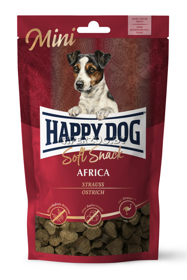 Happy Dog Soft Snack Mini Africa (страус), 100 гр Happy Dog Soft Snack Mini Africa (страус), 100 гр