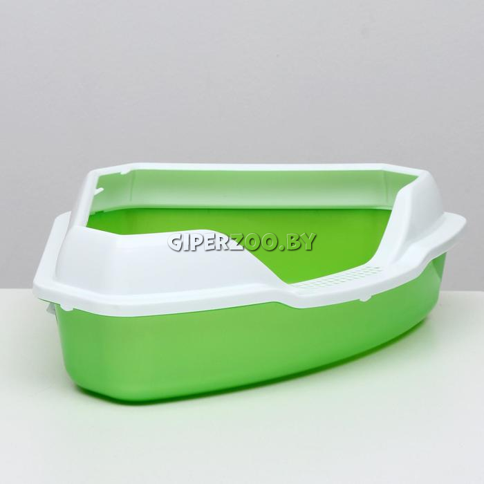 Туалет для кошек Айша угловой с бортом Туалет для кошек Айша угловой с бортом