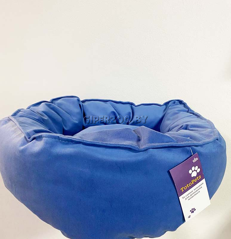 Лежанка для собаки Тото9 круглая, S джинсовая Лежанка для собаки Тото9 круглая, S джинсовая