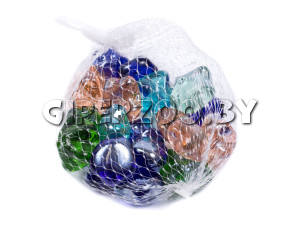 Марблсы в сетке МИКС сердечки 17-19мм 200гр Марблсы в сетке МИКС сердечки 17-19мм 200гр