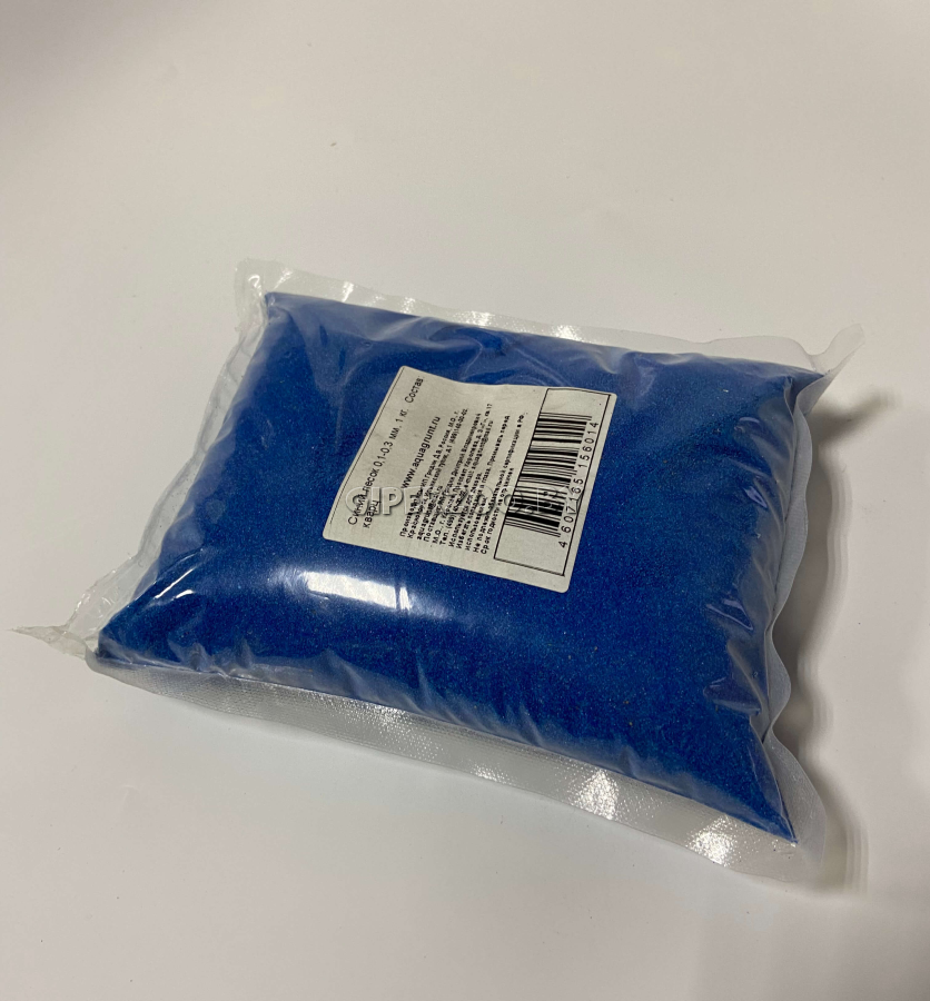 Песок для аквариума синий 0,1 - 0,3 мм, 1кг Песок для аквариума синий 0,1 - 0,3 мм, 1кг