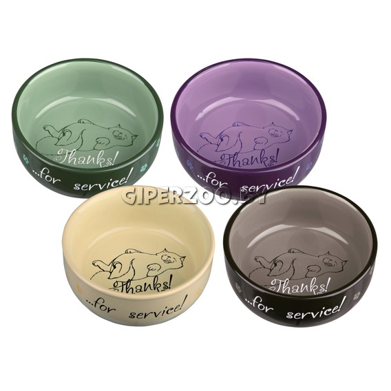 Миска керамическая для кошек TRIXIE с изоображением, d11см*0,3 л Миска керамическая для кошек TRIXIE с изоображением, d11см*0,3 л