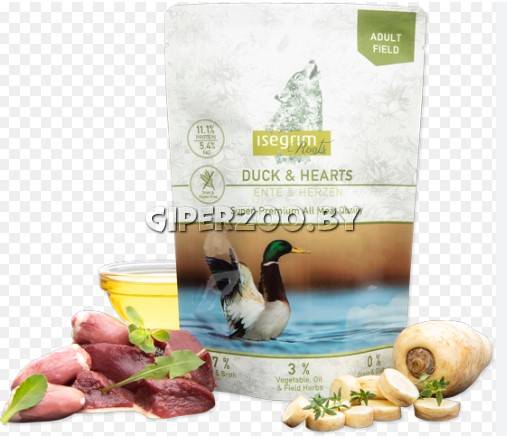 Isegrim Roots с уткой и куриными сердечками, 410 гр*6 шт Isegrim Roots с уткой и куриными сердечками, 410 гр*6 шт