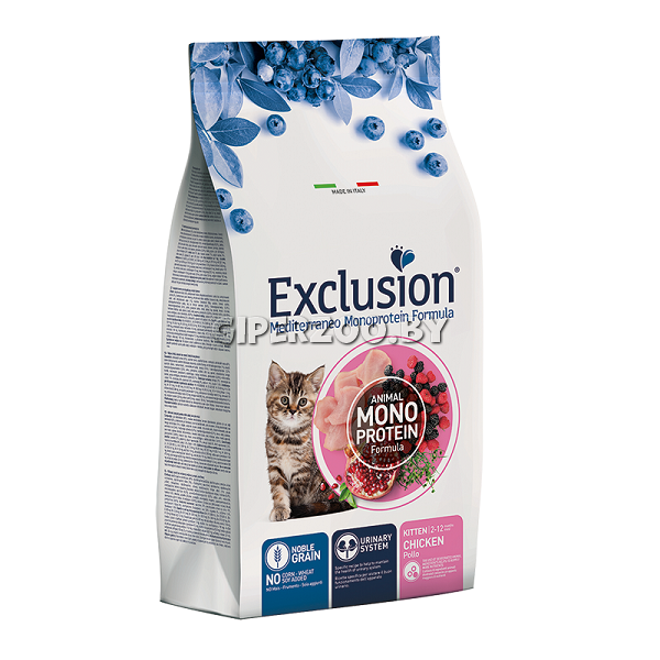 EXCLUSION Monoprotein Kitten (цыпленок), 12 к EXCLUSION Monoprotein Kitten (цыпленок), 12 к