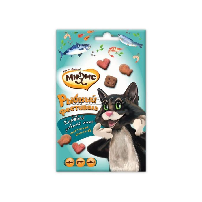 Мнямс Рыбный фестиваль для кошек (лосось, креветки, форель), 50 гр Мнямс Рыбный фестиваль для кошек (лосось, креветки, форель), 50 гр