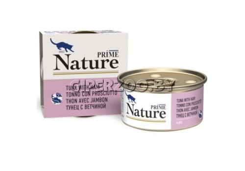 PRIME NATURE для кошек в желе (тунец и ветчина), 85 гр PRIME NATURE для кошек в желе (тунец и ветчина), 85 гр