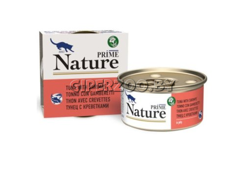 PRIME NATURE для кошек в желе (тунец и креветка), 85 гр PRIME NATURE для кошек в желе (тунец и креветка), 85 гр