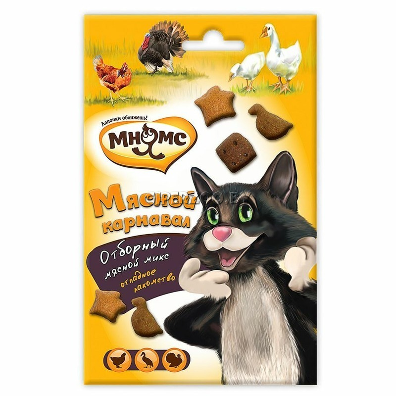 Мнямс Мясной карнавал для кошек (утка, индейка, курица), 50 г Мнямс Мясной карнавал для кошек (утка, индейка, курица), 50 г