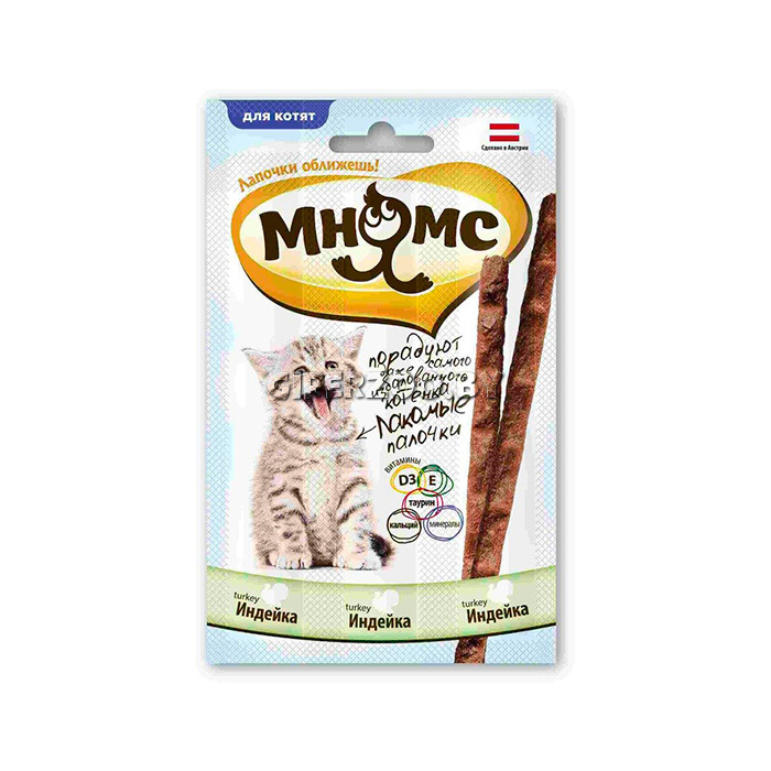 Лакомые палочки Мнямс для котят с индейкой, 3*5гр Лакомые палочки Мнямс для котят с индейкой, 3*5гр