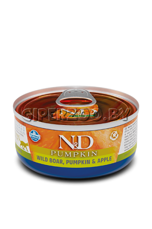 Farmina N&D Grain Free Pumpkin Cat (кабан, тыква, яблоко), 70 гр Farmina N&D Grain Free Pumpkin Cat (кабан, тыква, яблоко), 70 гр