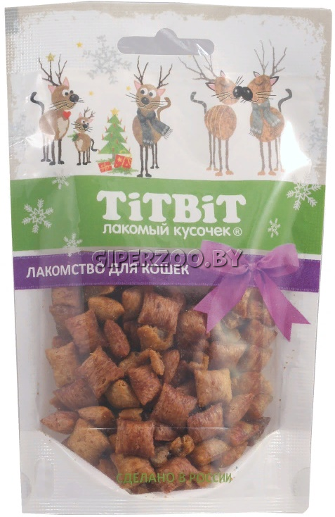 TitBit Хрустящие подушечки с пашетом из индейки для кошек, 50 гр TitBit Хрустящие подушечки с пашетом из индейки для кошек, 50 гр