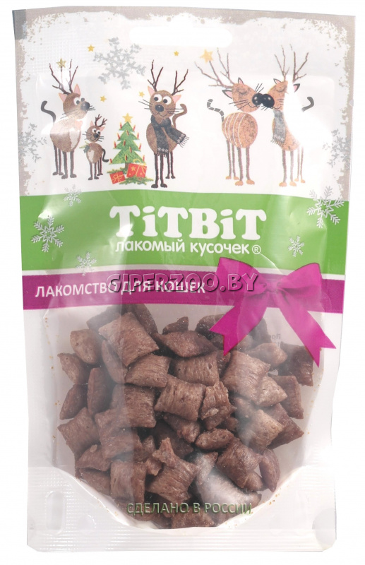 TitBit Хрустящие подушечки с пашетом из говядины для кошек, 50 гр TitBit Хрустящие подушечки с пашетом из говядины для кошек, 50 гр