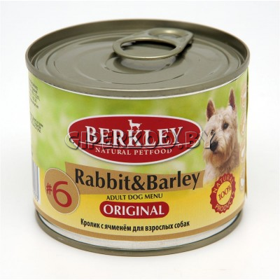 Berkley Original №6 для собак кролик с ячменем , 200 гр Berkley Original №6 для собак кролик с ячменем , 200 гр