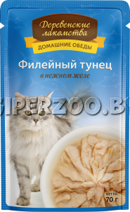 Деревенские лакомства Домашние обеды (тунец в желе), 70 гр Деревенские лакомства Домашние обеды (тунец в желе), 70 гр