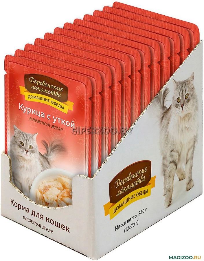 Деревенские лакомства Домашние обеды (курица с уткой в желе), 70 гр Деревенские лакомства Домашние обеды (курица с уткой в желе), 70 гр