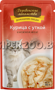 Деревенские лакомства Домашние обеды (курица с уткой в желе), 70 гр Деревенские лакомства Домашние обеды (курица с уткой в желе), 70 гр