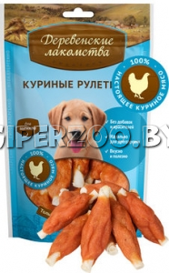 Деревенские лакомства рулетики для щенков (курица), 90 гр Деревенские лакомства рулетики для щенков (курица), 90 гр