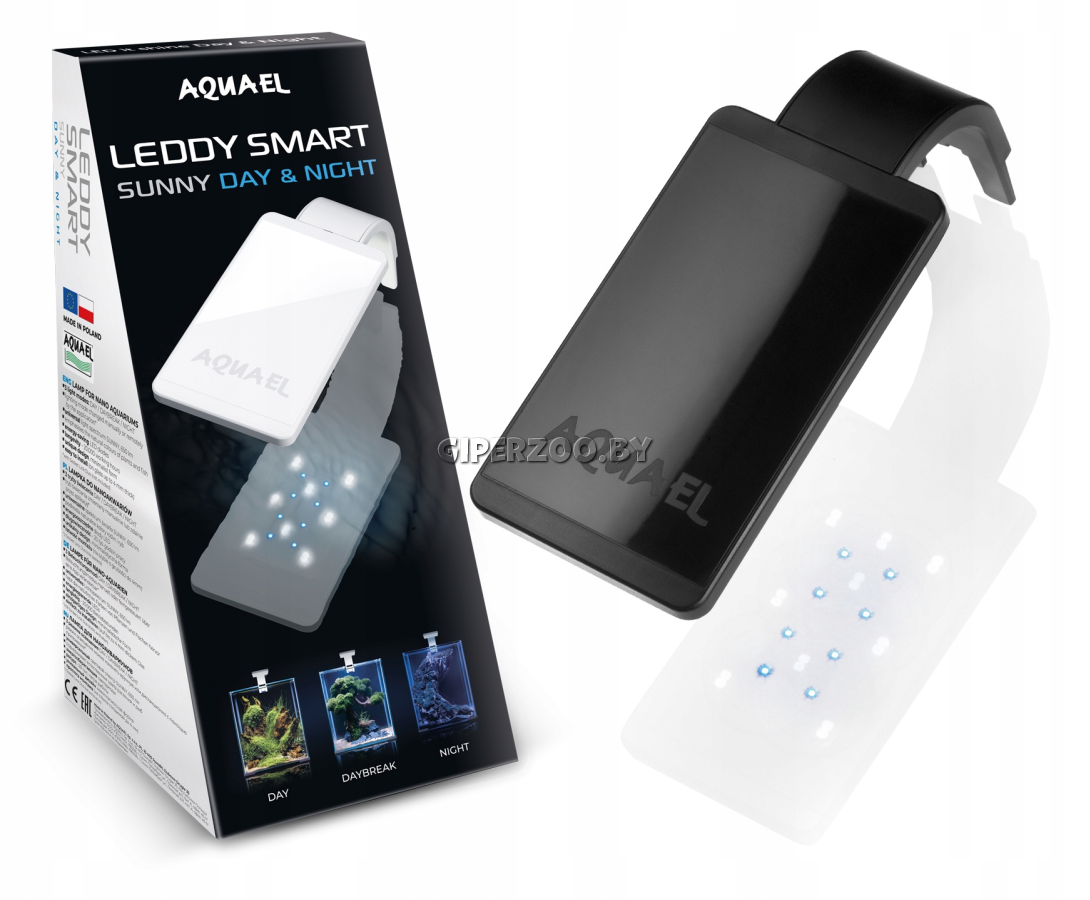 Aquael Светильник светодиодный  Leddy Smart Sunny Day & Night, черный Aquael Светильник светодиодный  Leddy Smart Sunny Day & Night, черный