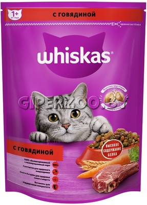 Whiskas Вкусные подушечки (говядина), 350 гр Whiskas Вкусные подушечки (говядина), 350 гр