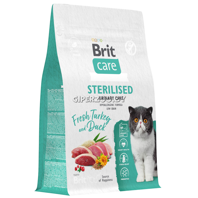 Brit Care Cat Sterilised Urinary Care (индейка, утка), 400 гр Brit Care Cat Sterilised Urinary Care (индейка, утка), 400 гр