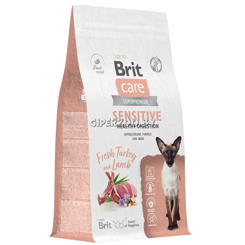 Brit Care Cat Sensitive Healthy Digestion (индейка, ягненок), 400 гр Brit Care Cat Sensitive Healthy Digestion (индейка, ягненок), 400 гр