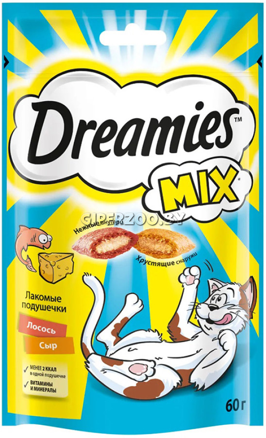Dreamies подушечки MIX лосось и сыр, 60 гр Dreamies подушечки MIX лосось и сыр, 60 гр