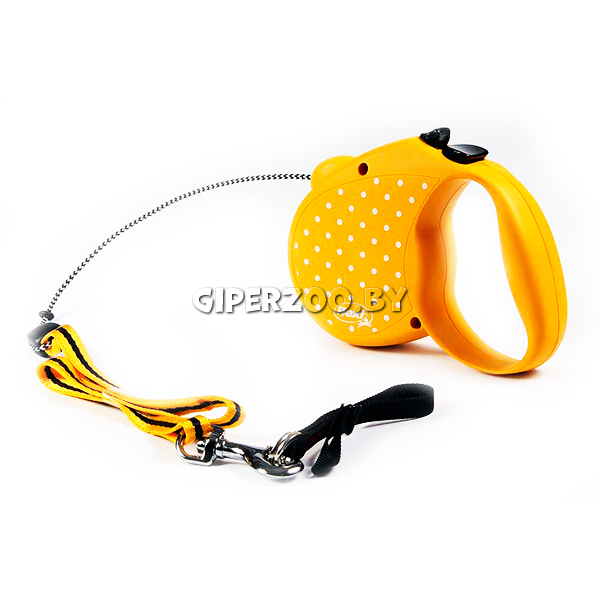 Рулетка Flexi Dots желтая M, трос 5 м Рулетка Flexi Dots желтая M, трос 5 м